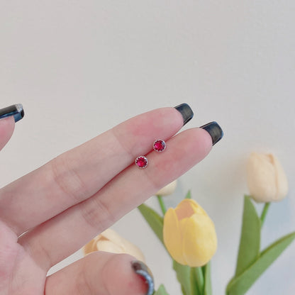 Angela Jewelry]Sparkling Colorful Round Shape Earrings