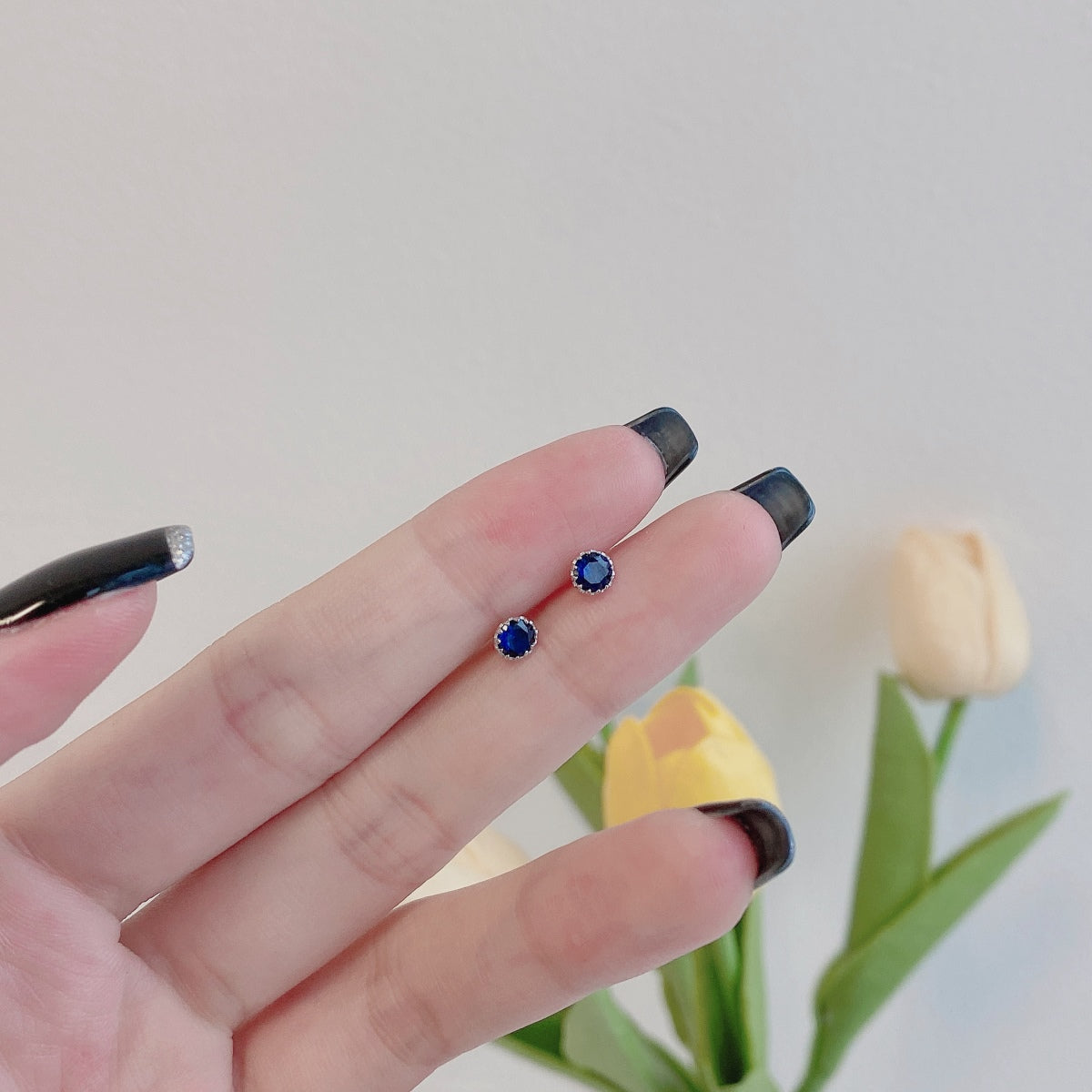 Angela Jewelry]Sparkling Colorful Round Shape Earrings