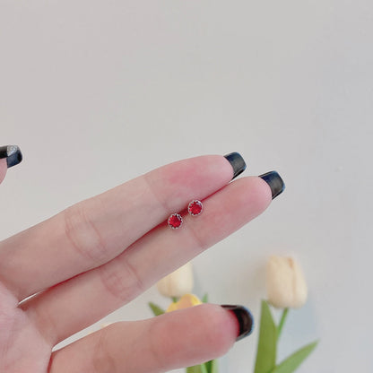 Angela Jewelry]Sparkling Colorful Round Shape Earrings