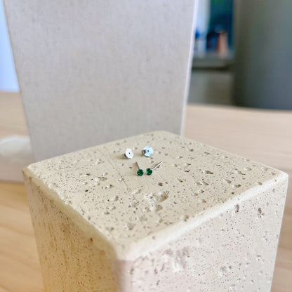 Angela Jewelry]Delicate Solitaire Earrings