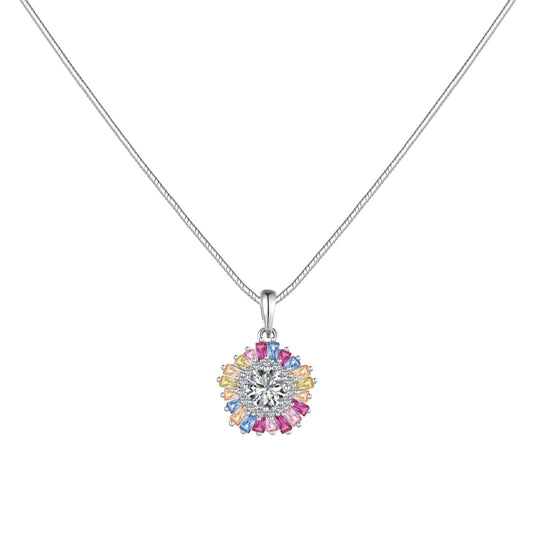 Angela Jewelry]Charming Flower Colorful Necklace