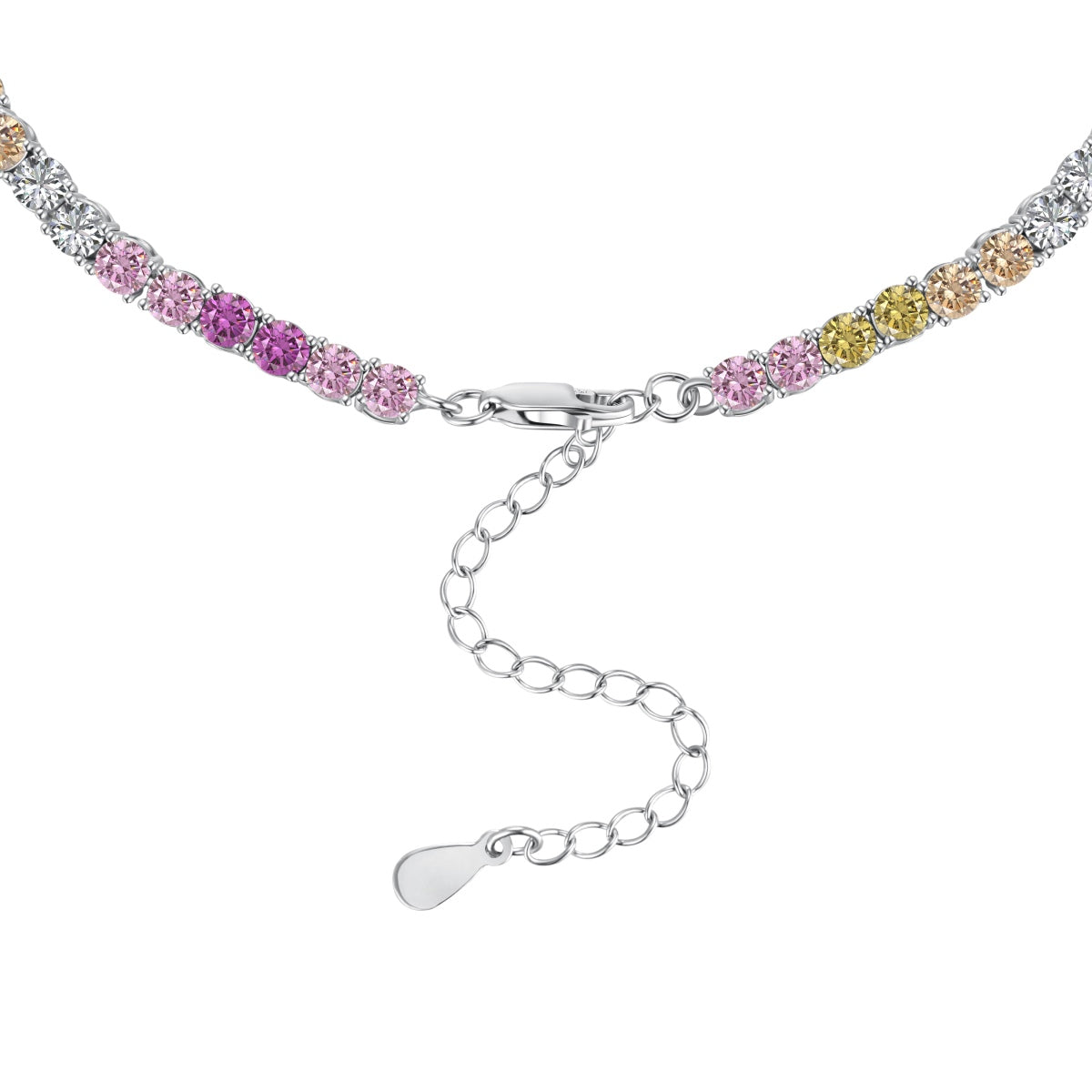 Angela Jewelry]Delicate Colorful Tennis Necklace