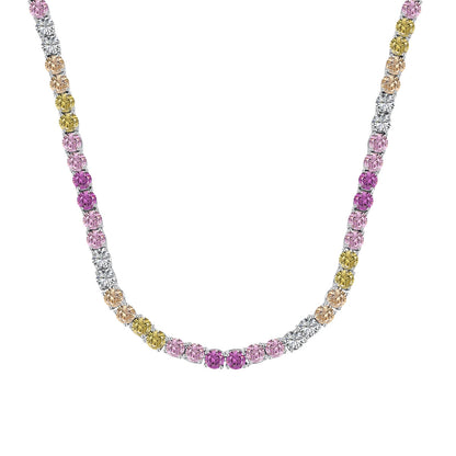 Angela Jewelry]Delicate Colorful Tennis Necklace