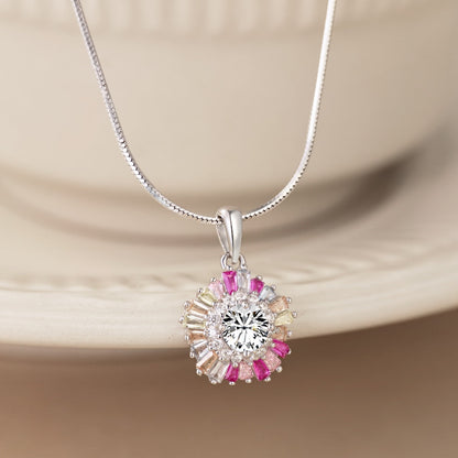 Angela Jewelry]Charming Flower Colorful Necklace
