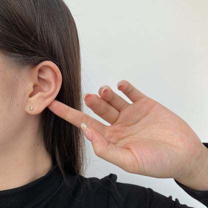 Angela Jewelry]Sparkling Colorful Round Shape Earrings