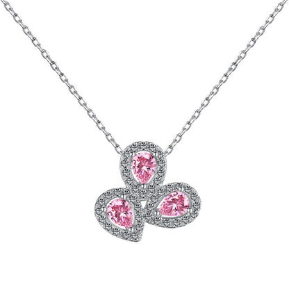 Angela Jewelry]Elegant Flower Shape Pear Cut Necklace