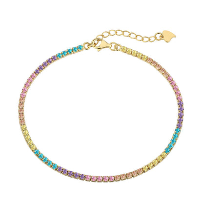 Angela Jewelry]Dazzling Colorful Round Cut Daily Bracelet