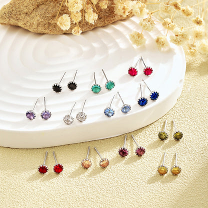 Angela Jewelry]Sparkling Colorful Round Shape Earrings