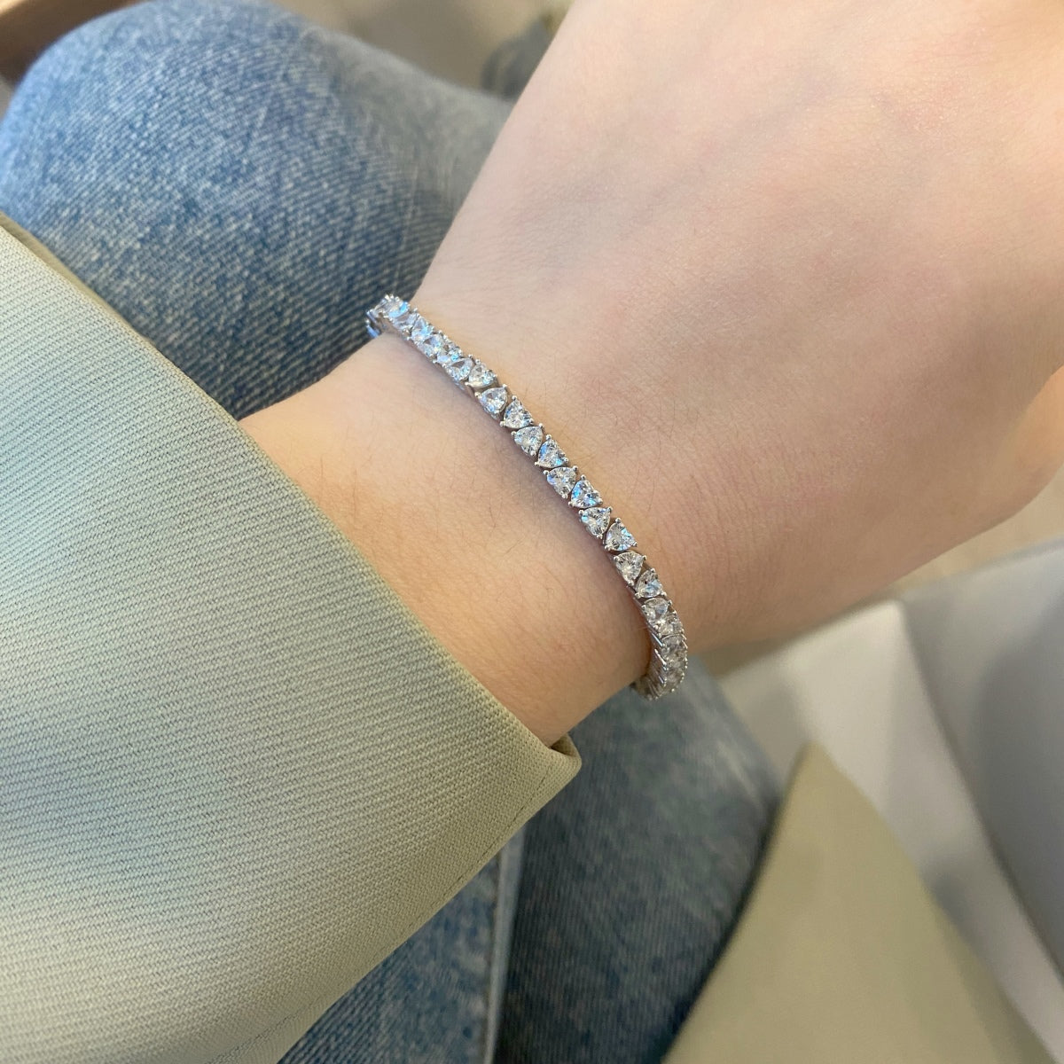 Angela Jewelry]Dazzling Romantic Heart Shape Lover Bracelet