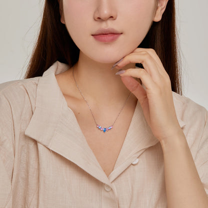 Angela Jewelry]Dainty Colorful Heart Necklace