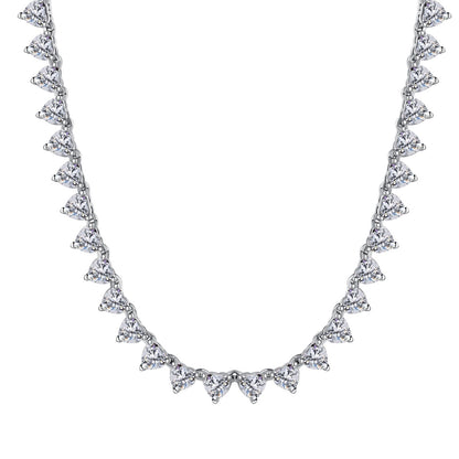 Angela Jewelry]Ornate Heart Cut Tennis Necklace