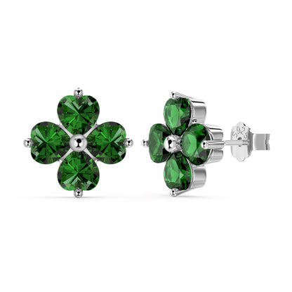Angela Jewelry]Four-Leaf Clover Ball Earrings