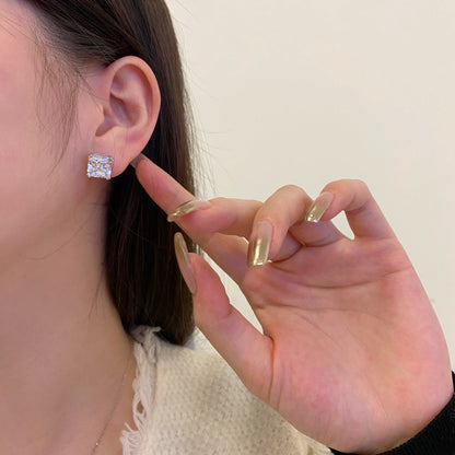 Angela Jewelry]Delicate Square Shape Earrings
