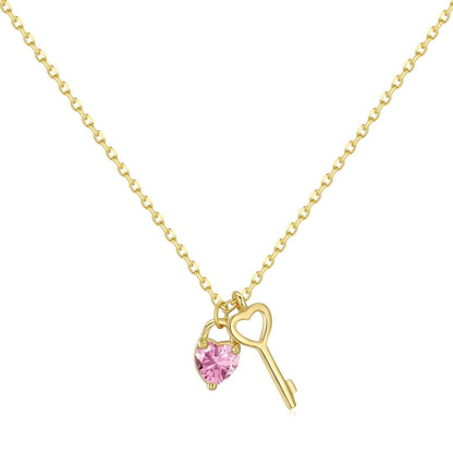 Angela Jewelry]Unique Heart Shape Key Pendent Necklace