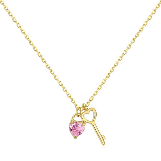 Angela Jewelry]Unique Heart Shape Key Pendent Necklace