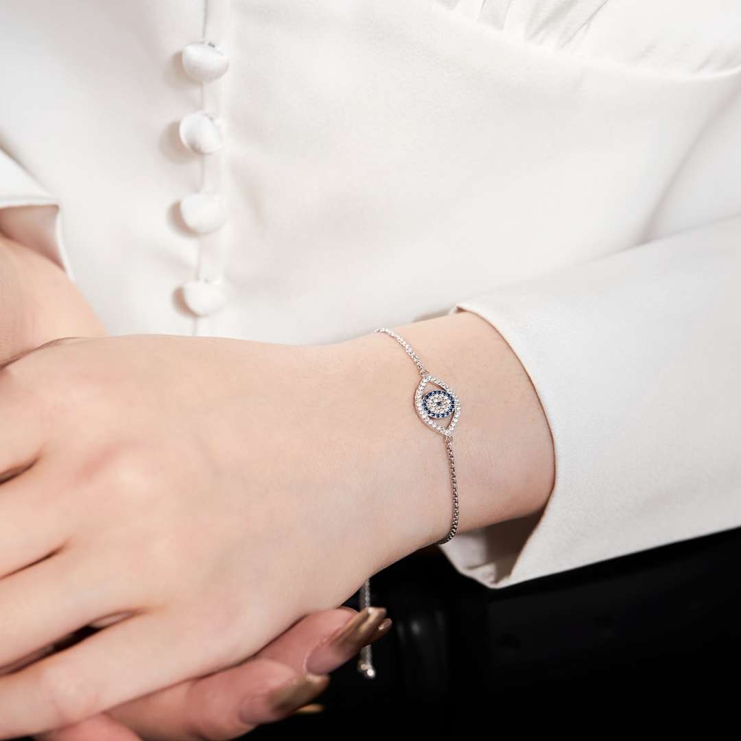 Angela Jewelry]Dazzling Eye Shape Necklace