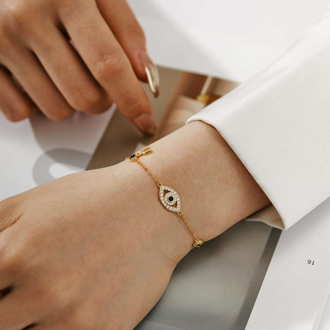 Angela Jewelry]Dainty Eye Shape Necklace