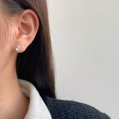 Angela Jewelry]Oval Classic Dignified Elegant Earrings