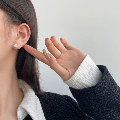 Angela Jewelry]Oval Classic Dignified Elegant Earrings