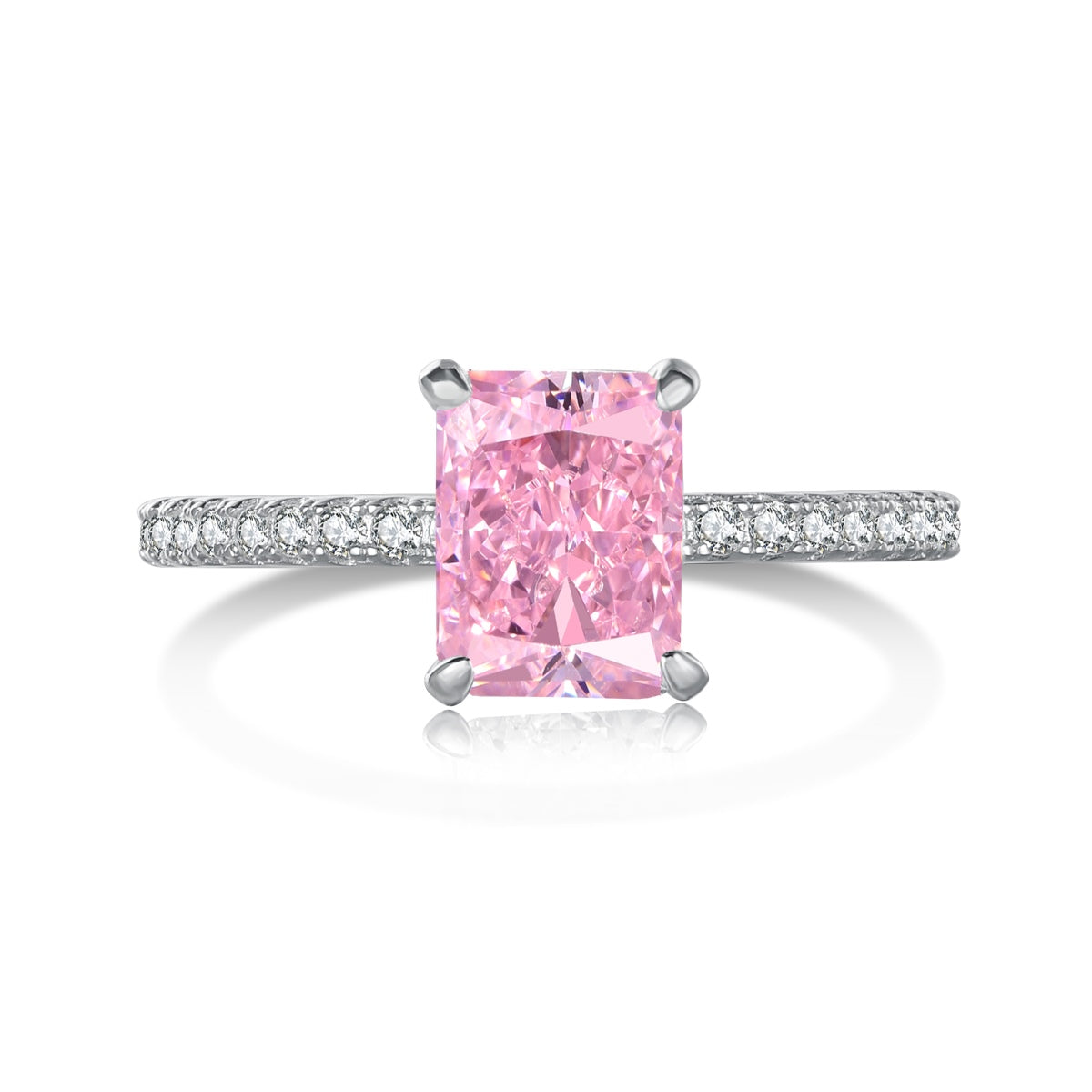 Angela Jewelry]2.0 Carat Dazzling Sparkling Radiant Cut Party Ring
