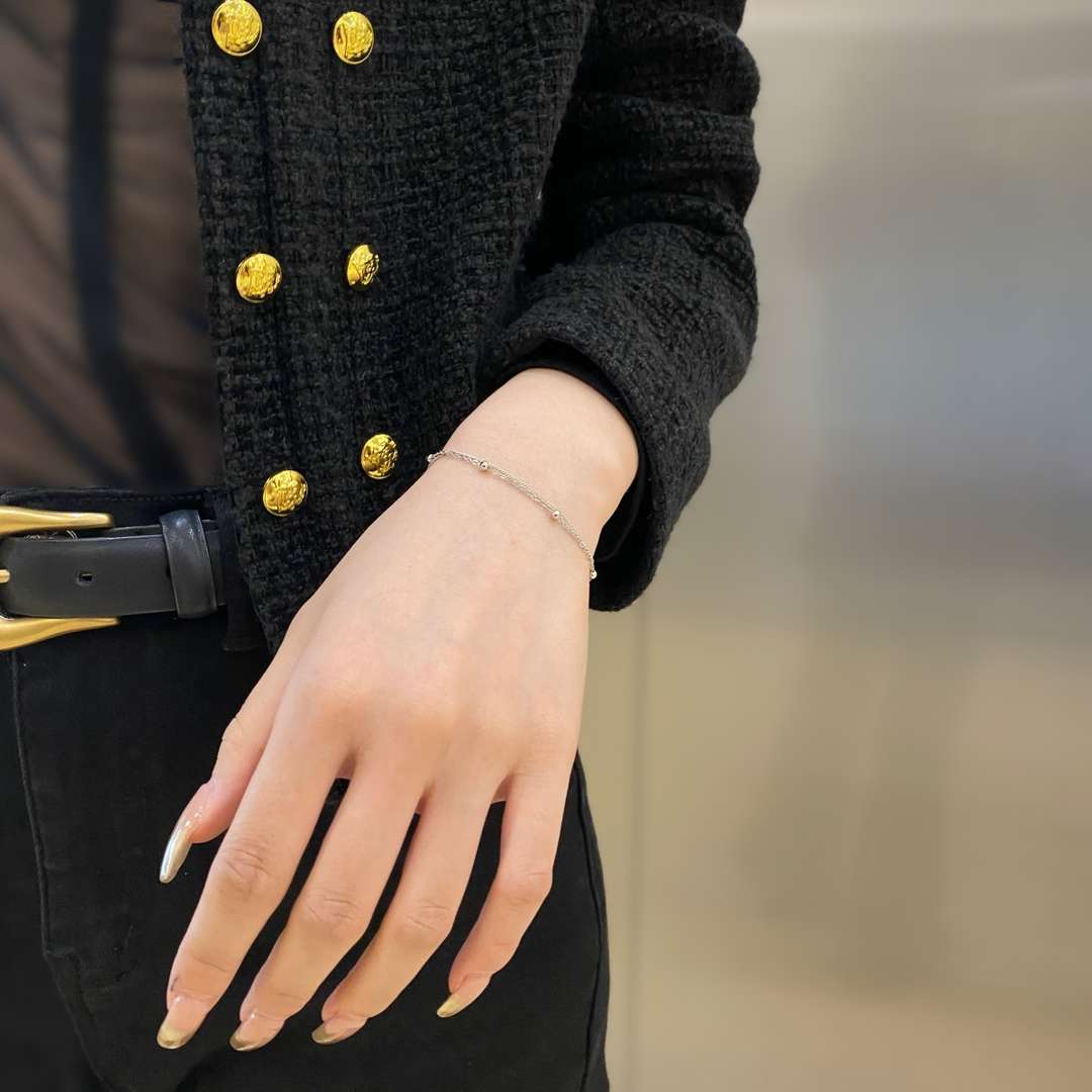 Angela Jewelry]Delicate Bead Double Layer Bracelet