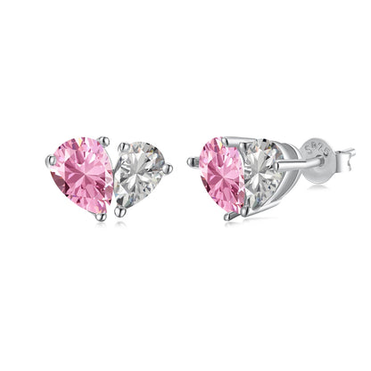 Angela Jewelry]Dazzling Elegant Heart Cut Lover Earrings