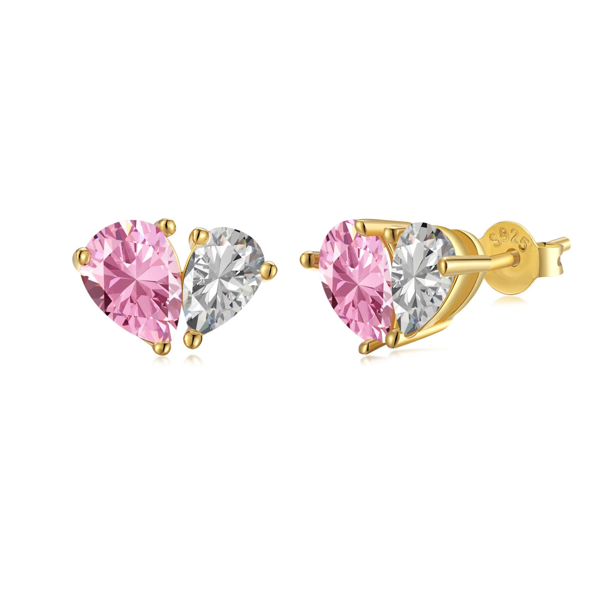 Angela Jewelry]Dazzling Elegant Heart Cut Lover Earrings