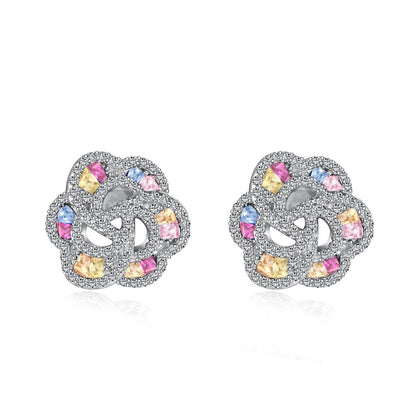 Angela Jewelry]Exquisite Flower Shape Daily Earrings