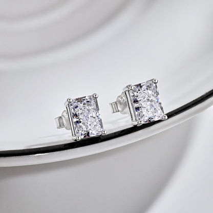 Angela Jewelry]Radiant Luxurious Princess Cut Daily Earrings