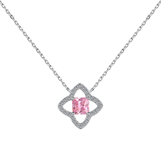 Angela Jewelry]Exquisite Flower Shape Princess Cut Necklace