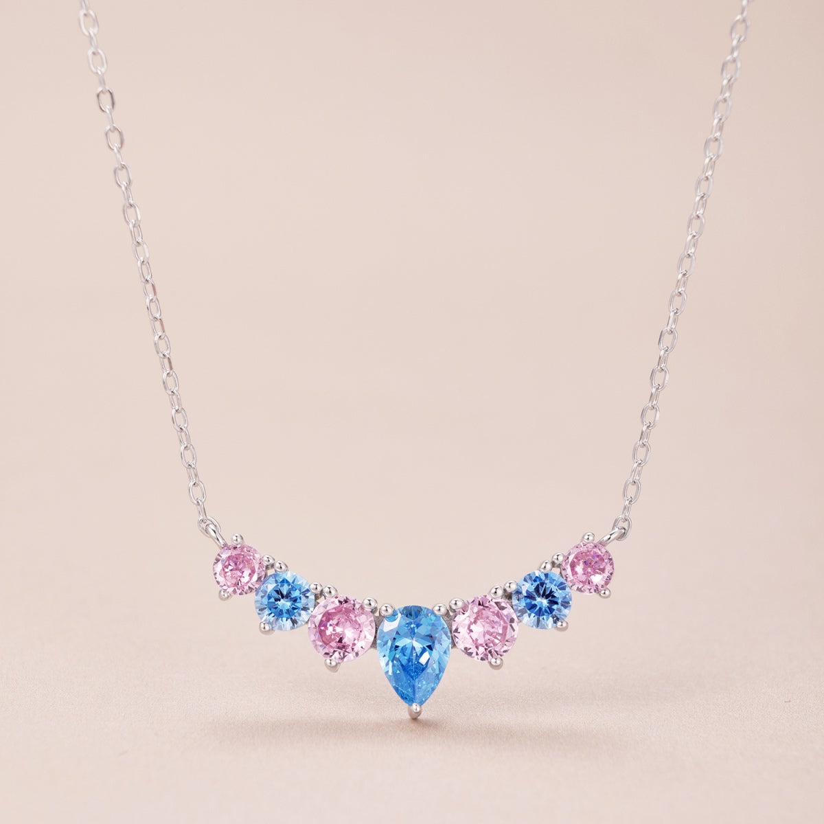 Angela Jewelry]Dainty Colorful Heart Necklace