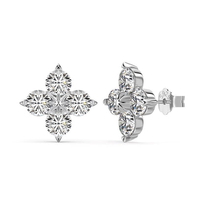 Angela Jewelry]Four-Leaf Clover Eight-Pointed Star Earrings