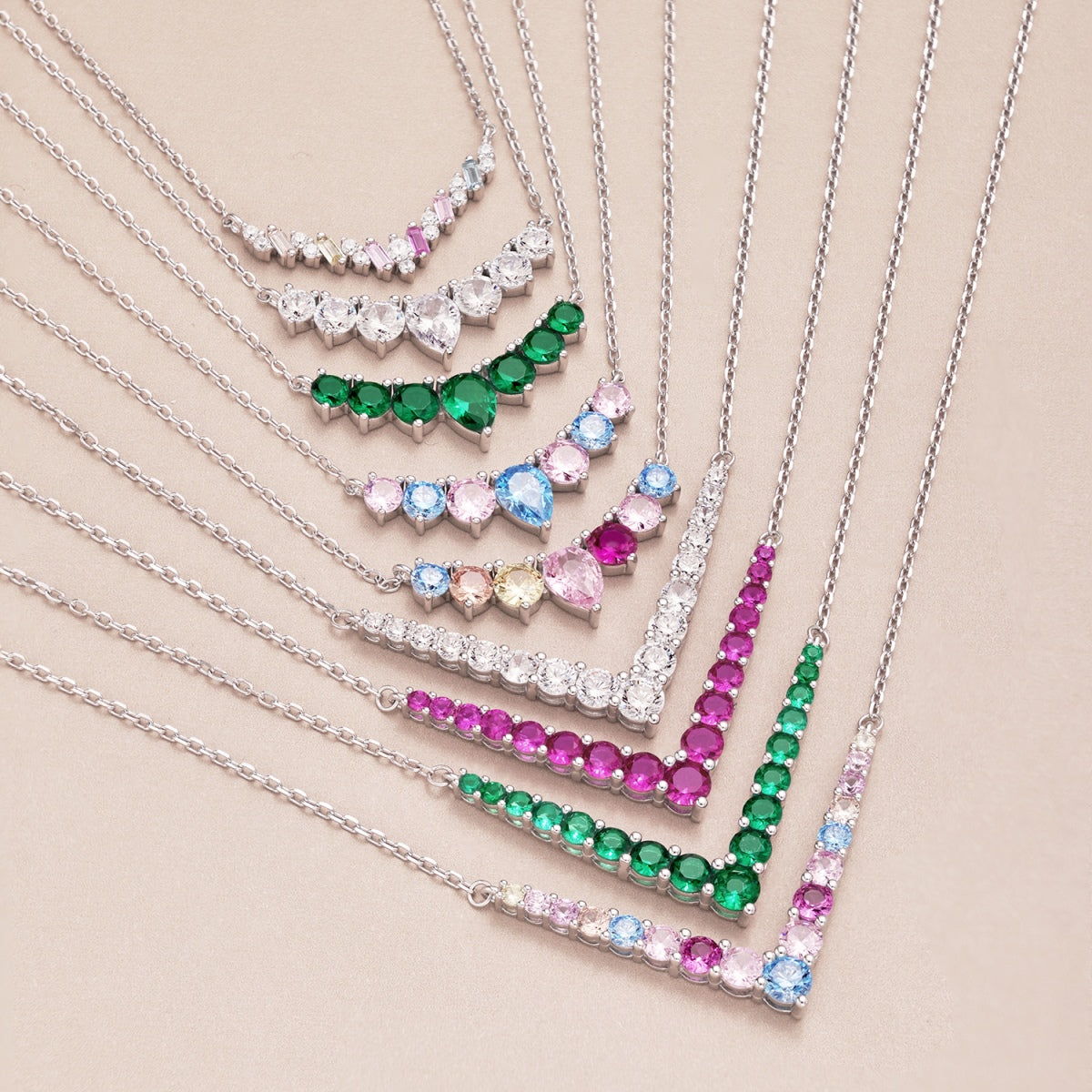 Angela Jewelry]Dazzling Rainbow Necklace
