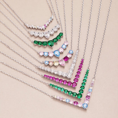 Angela Jewelry]Dazzling Rainbow Necklace