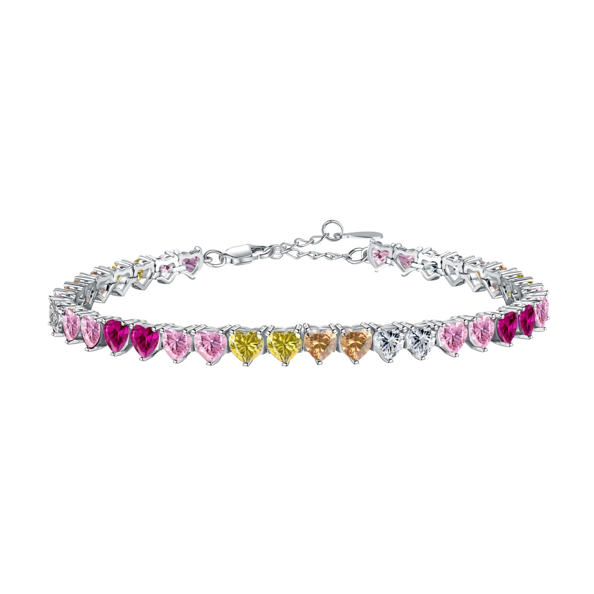 Angela Jewelry]Luxurious Colorful Romantic Heart Shape Lover Bracelet