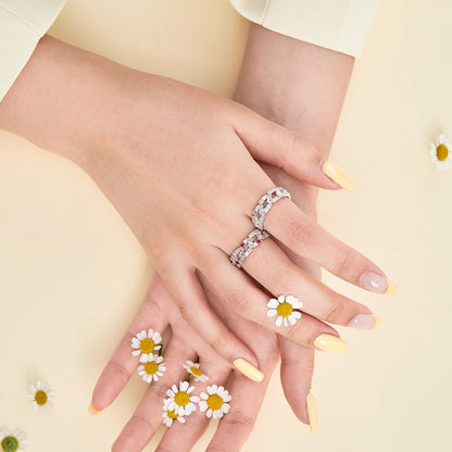 Angela Jewelry]Sparkling Vibrant Emerald Cut Daily Ring