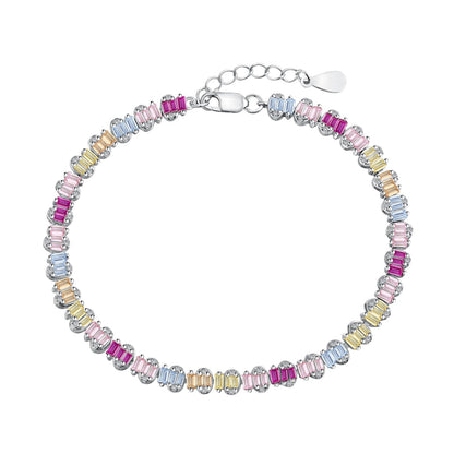 Angela Jewelry]Delicate Colorful Emerald Cut Party Bracelet