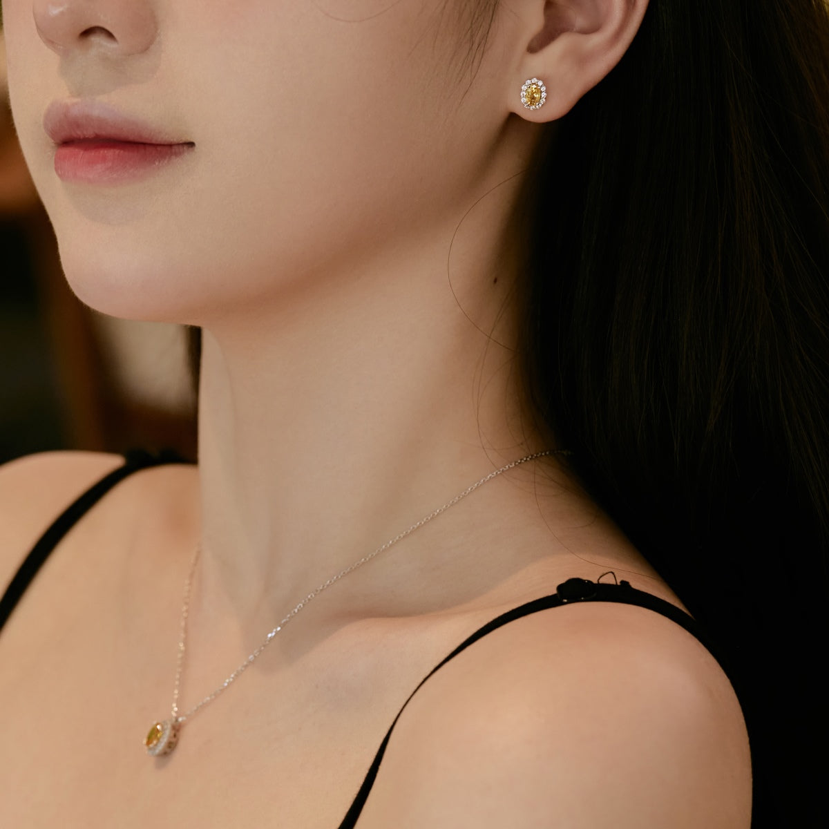 Angela Jewelry]Delicate Unique Oval Cut Daily Earrings