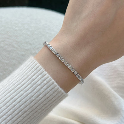 Angela Jewelry]Dainty Charming Round Cut Tennis Bracelet
