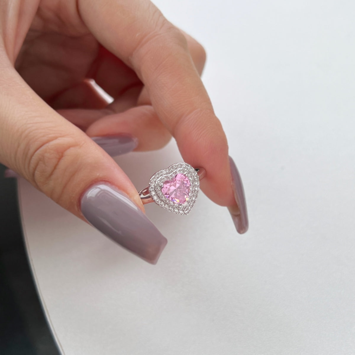 Angela Jewelry]Delicate Ebullient Heart Shape Wedding Ring