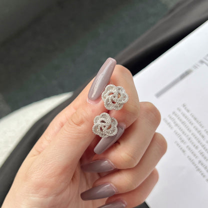 Angela Jewelry]Exquisite Flower Shape Daily Earrings