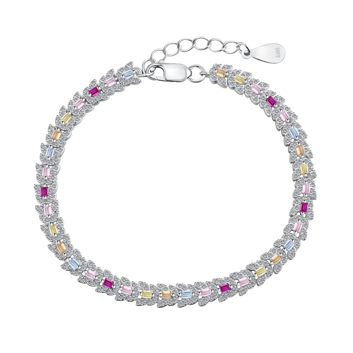 Angela Jewelry]Delicate Colorful Multi Cut Daily Bracelet