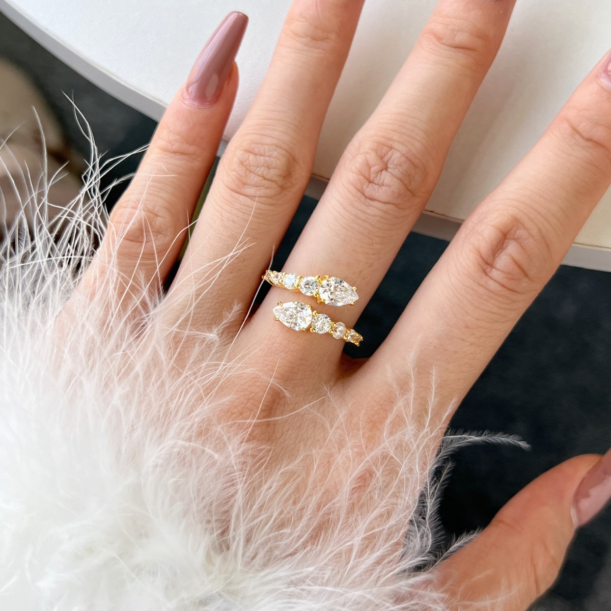 Angela Jewelry]Delicate Lively Snake Shape Daily Ring