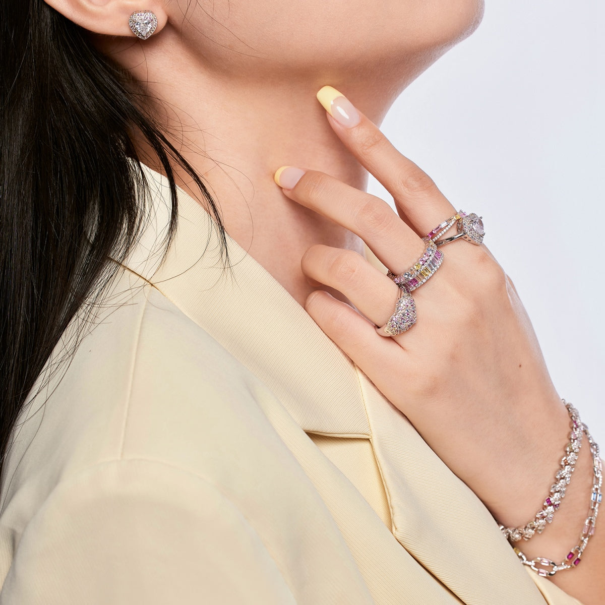 Angela Jewelry]Delicate Ebullient Heart Shape Wedding Ring