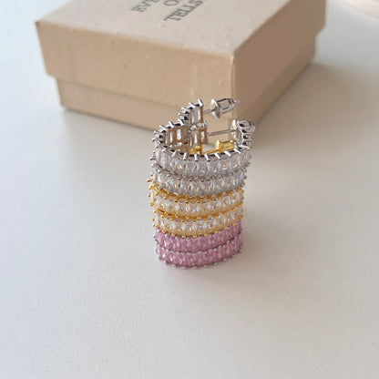 Angela Jewelry]Radiant Heart Cutout Earrings