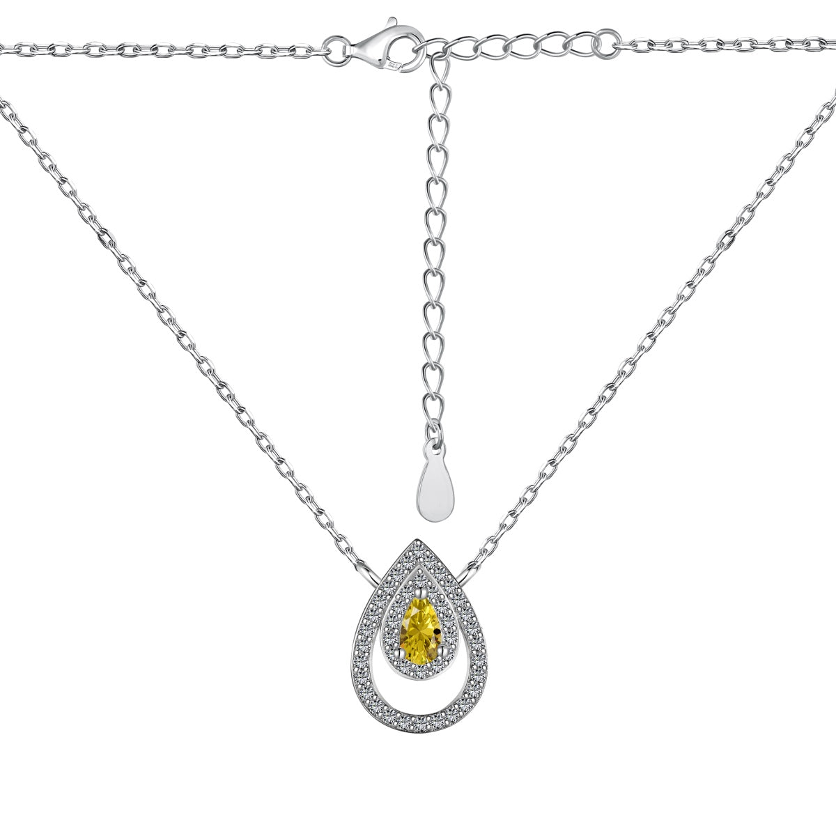 Angela Jewelry]Sparkling Pear Cut Necklace