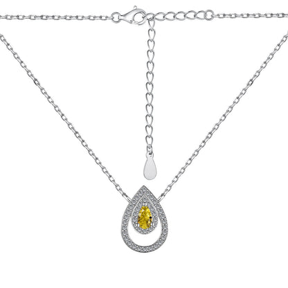 Angela Jewelry]Sparkling Pear Cut Necklace