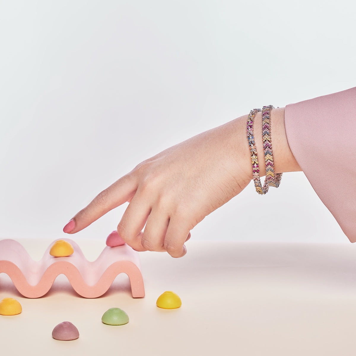 Angela Jewelry]Radiant Colorful Emerald Cut Party Bracelet