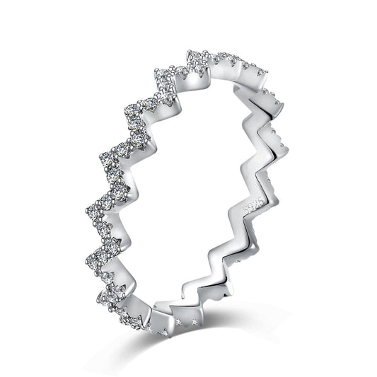 Angela Jewelry]Delicate Enchanting Wave Shape Daily Ring