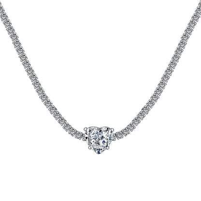 Angela Jewelry]2.0 Carat Sparkling Tennis Heart Cut Necklace